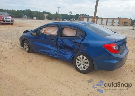 2012 Honda Civic Lx z USA, uszkodzony, nr VIN 2HGFB2F54CH513109